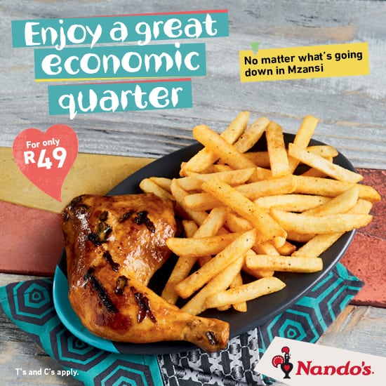 Enjoy a great economic quarter at Nandos slider image